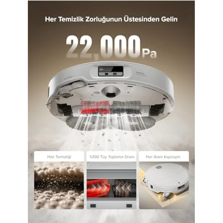 Roborock Qrevo Curv X, Saugroboter mit 18.500 Pa Saugkraft, Anti-Tangle-System, Adaptlift-Fahrwerk, Multifunktions-Dock 3.0, mit Beutel – Bild 4
