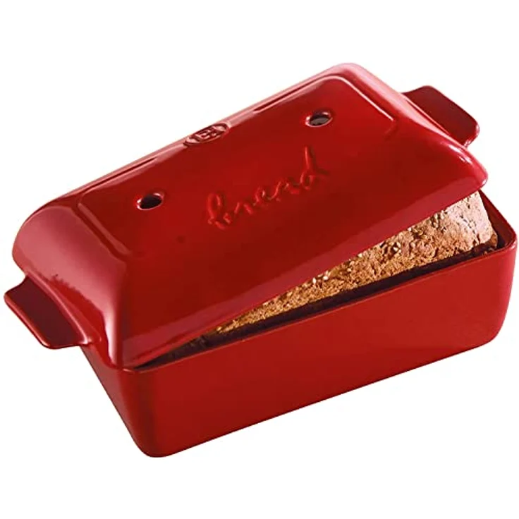 Emile Henry Brotlaib Bäcker, Keramik, Rot, 24x15x12.5 cm – Bild 2