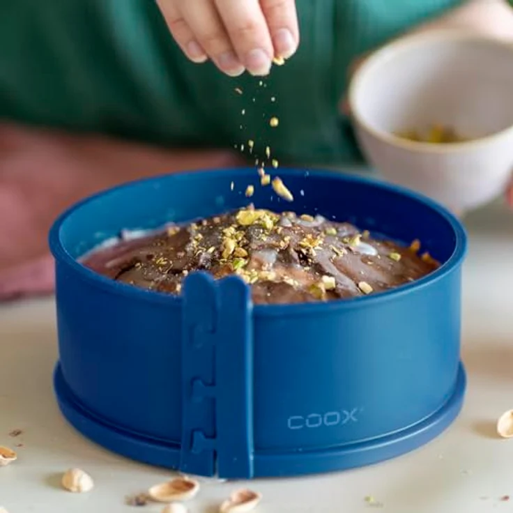 coox Springform mit Porzellanboden Ø 18 cm, Silikon Blau, Ofen- und Mikrowellenfest, spülmaschinengeeignet – Bild 8