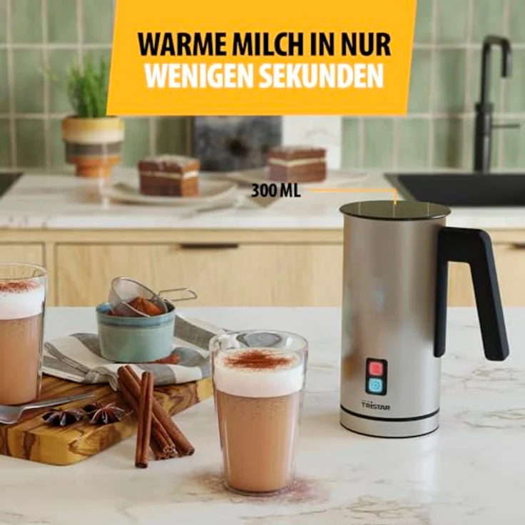 Tristar Milchaufschäumer Milchaufschäumer Tristar Silberfarben 300 ml – Bild 3