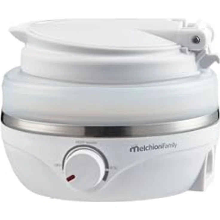 Melchioni Family Mrs KETTLE Reise-Wasserkocher, klein und faltbar, 0,6 l Kapazität, doppelte Spannung 220-240 V/100-120 V, 800 W, blau – Bild 3
