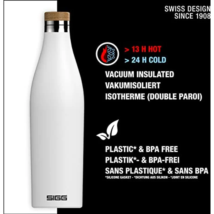 SIGG Trinkflasche Meridian White 0,7L Thermosflasche, weiß – Bild 2