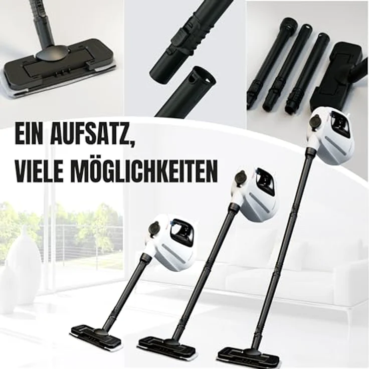 Heinrich´s HDR 8735 Handdampfreiniger, 1350 W, 550 ml Wassertank, 3,0 Bar Dampfdruck, hygienische Reinigung ohne Chemie – Bild 4