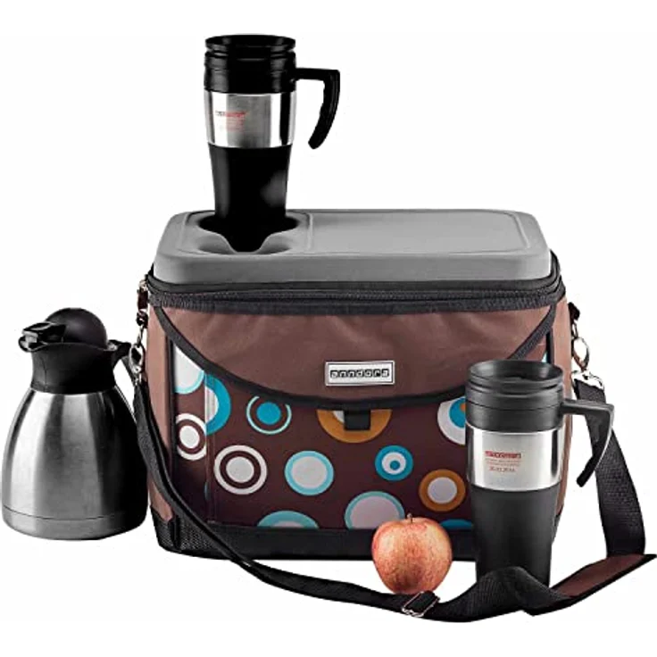Anndora Kühltasche 22 Liter - braun hellblau – Bild 6