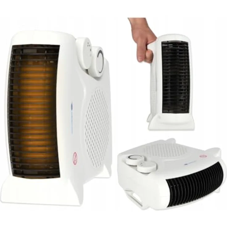 Dedra DA-T201, Heizlüfter mit vertikaler und horizontaler Luftstromrichtung, 2000W, 3 Luftstrommodi, Thermostat, Überhitzungsschutz – Bild 2