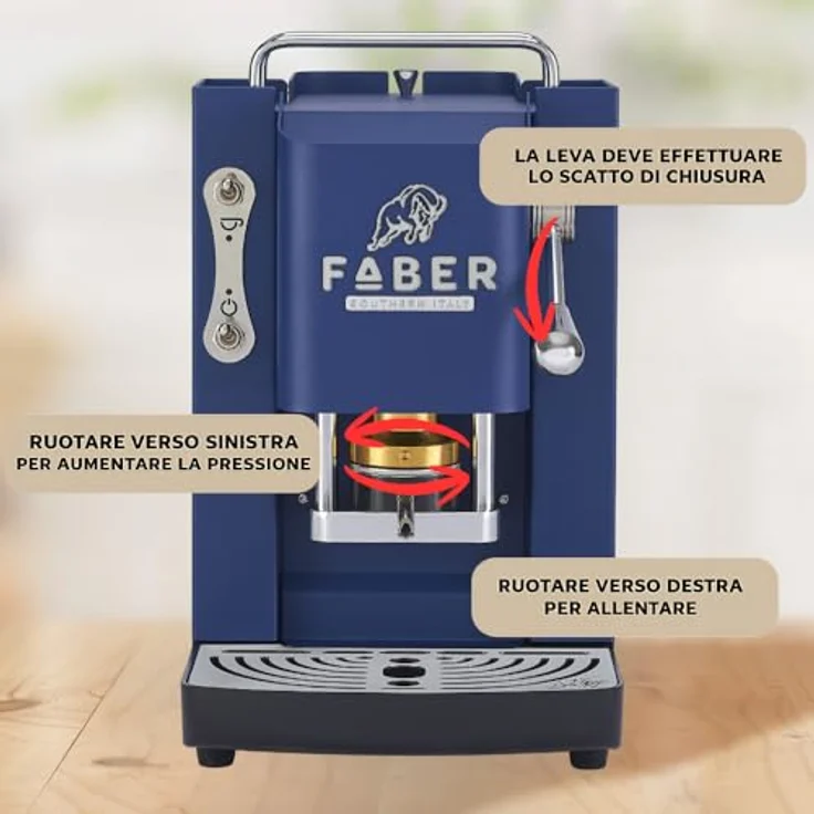 Faber Coffee Machines Pro Deluxe 3.0 Chrom Kaffeepadmaschine, 44 mm ESE-Pad kompatibel, hygienischer Glastank, magnetisch abnehmbare Brühgruppe, edle Chrom-Details – Bild 7
