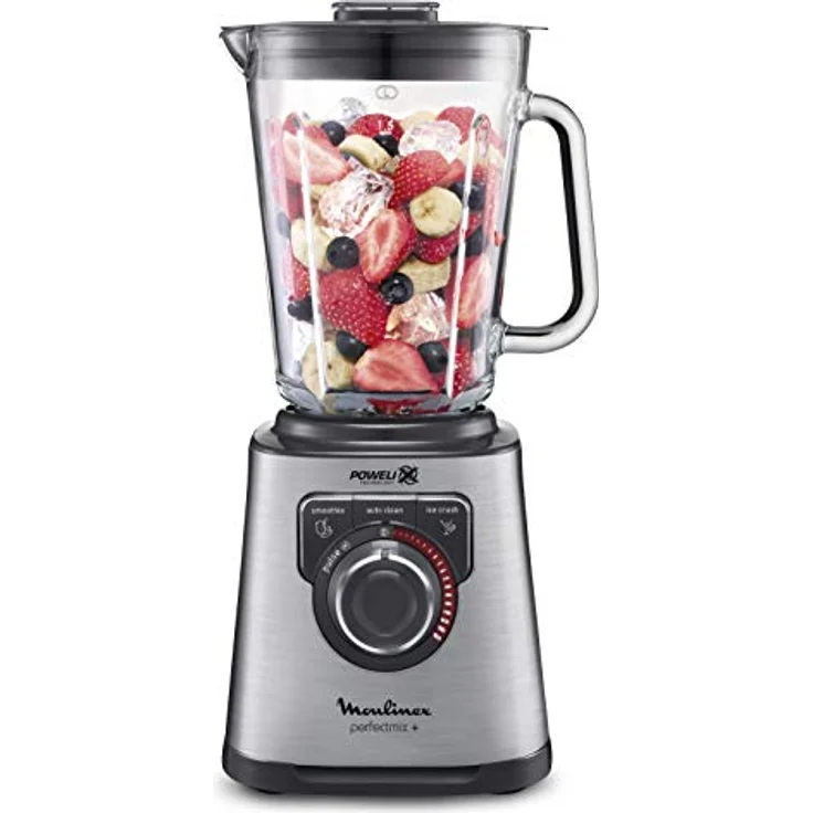 Moulinex Perfect Mix + LM811D10 - 1200-W-Mixer, glasierter Edelstahl, hintergrundbeleuchteter Geschwindigkeitsregler, 3 Programme, manueller und automatischer Reinigungsmodus – Bild 2