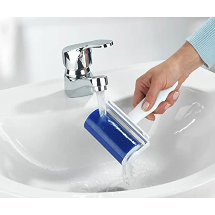 WENKO 65002100 Dauerkleiderrolle Easy mit Hülle, Fusselrolle, abwaschbar, Polypropylen, 6.5 x 19.5 x 6.5 cm, Weiß – Bild 6