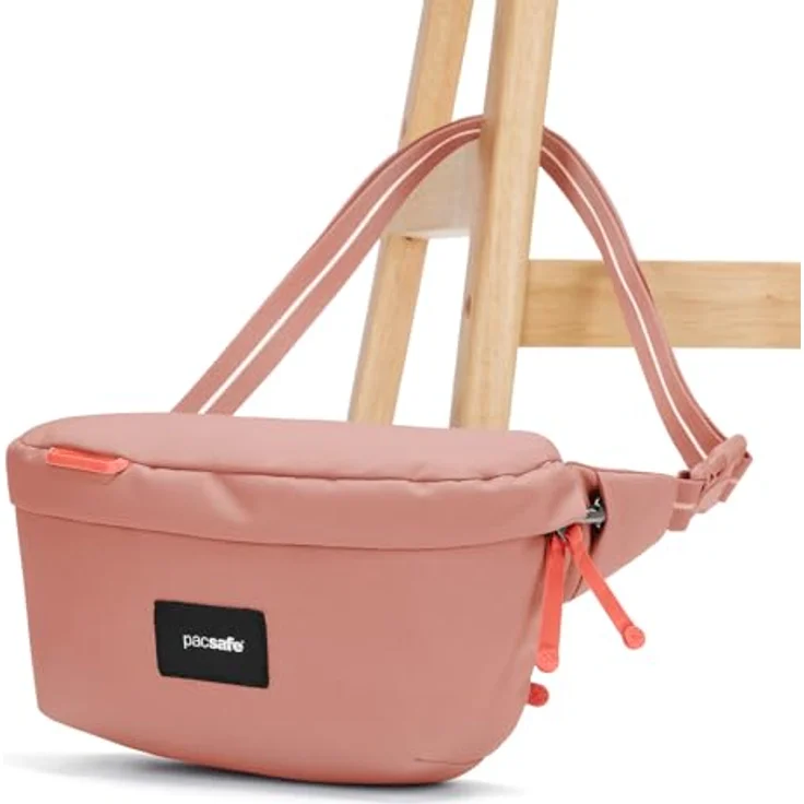 Pacsafe Sling Pack, Umhängetasche mit RFID-Blocker und Schnittschutz, 2,5 l Volumen, Rose – Bild 6
