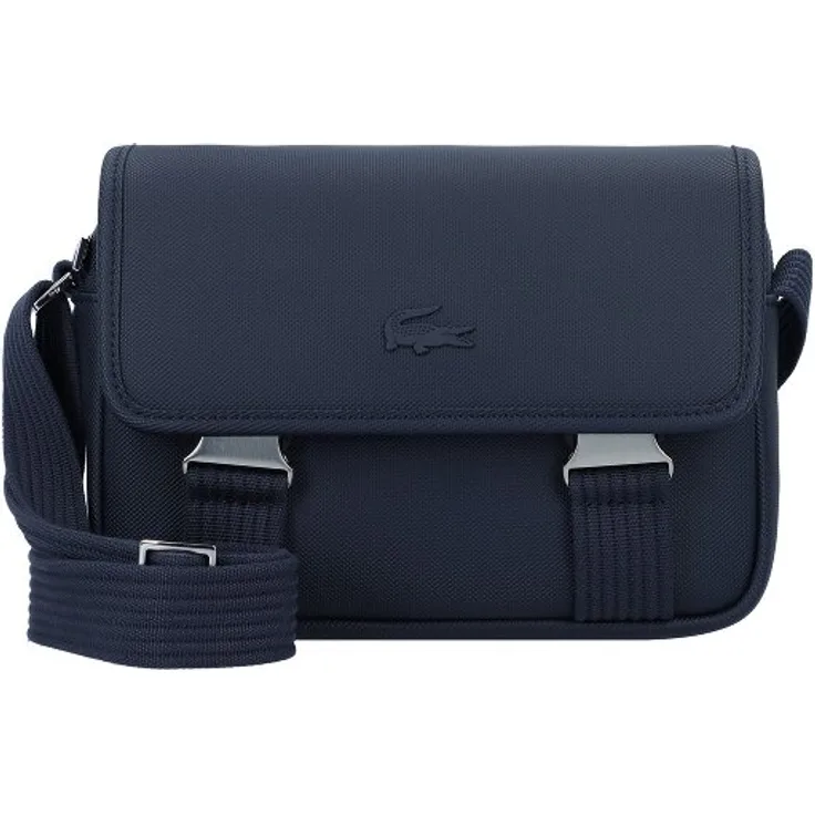 Lacoste Men's Classic Umhängetasche, 23 cm, blau, 100% Polyurethan, 23 x 8 x 17 cm