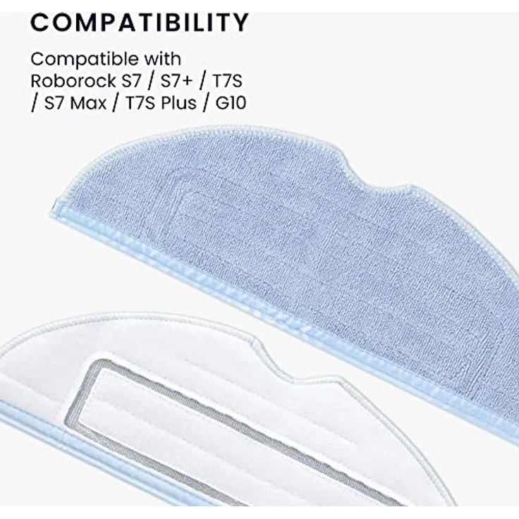 kwmobile 2x Wischtücher kompatibel mit Roborock S7 / S7+ / T7S / S7 Max / T7S Plus / G10 - Ersatz Wischtuch Set - Zubehör für Saugroboter - wiederverwendbar – Bild 2