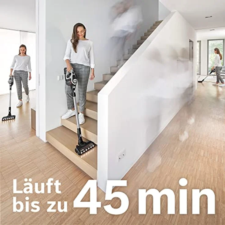 Bosch BSS82SIL1 Unlimited Serie 8 Handstaubsauger, 45 min Akkubetrieb, Akkuwechsel-Option, TurboSpin Motor, weiß – Bild 5