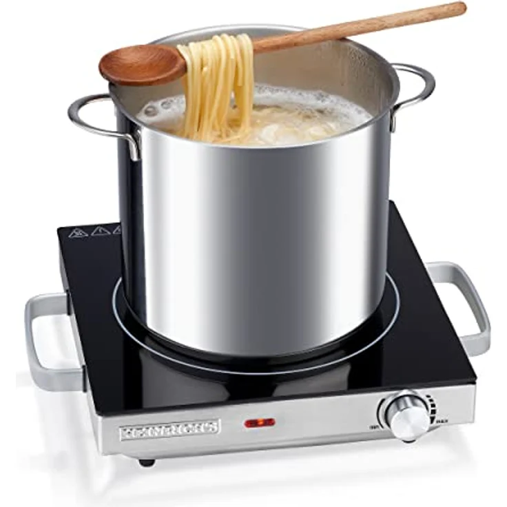 HEINRICHS Infrarotkochplatte Glaskeramik-Kochfeld mit Infrarot-Wärme, elektrisches Kochfelder geeignet für alle Töpfe und Pfannen, 2000W Camping/Büro/Küche/Outdoor/Single – Bild 3