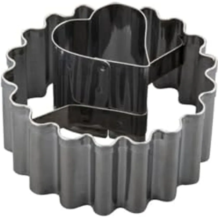 Zenker Ausstecher Linzer mit Herz, Edelstahl 2in1 Ausstecher für Weihnachtsplätzchen und Terassenplätzchen, perfekt für Linzer-Plätzchen, einfach zu reinigen, designed in Germany