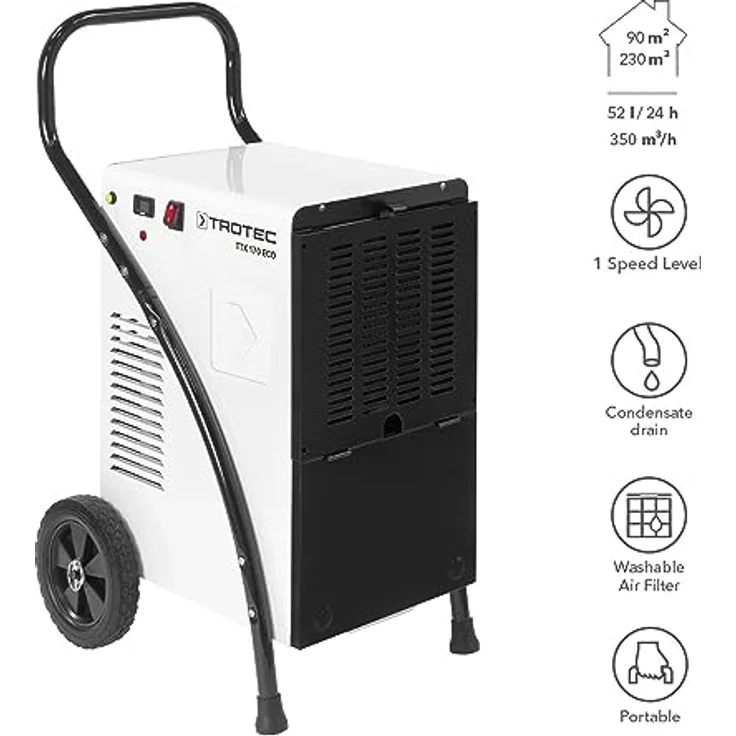 Trotec TTK 170 ECO Gewerbe-Luftentfeuchter, bis 90 m², Entfeuchtungsleistung 52 l-Tag, 350 m³-h,  – Bild 2