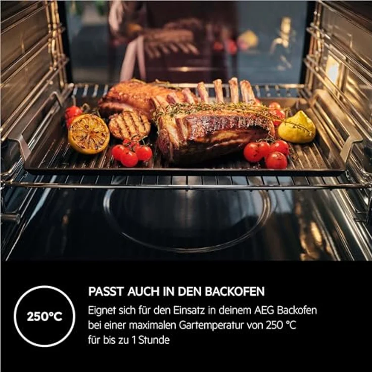 AEG Plancha Grill 2.0, Antihaft-Keramikbeschichtung, Easy2Clean, optimale Hitzeverteilung, für Backofen und Kochfeld – Bild 5