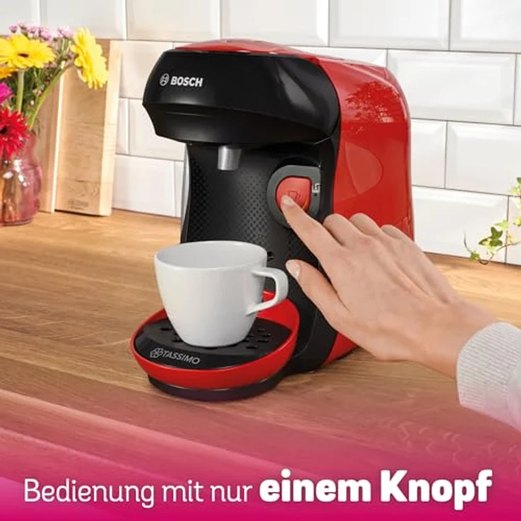 TASSIMO Kapselmaschine TAS103E, Just Red, 1400 W Leistung, Made in Europe – Bild 5