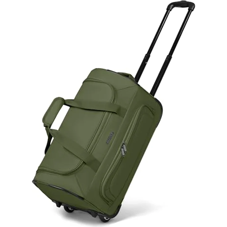 Redolz Duffle Essentials 2-Rollen Reisetasche, 28 cm, 39 l, grün, mit arretierbarem Griff und äußeren Taschen – Bild 1