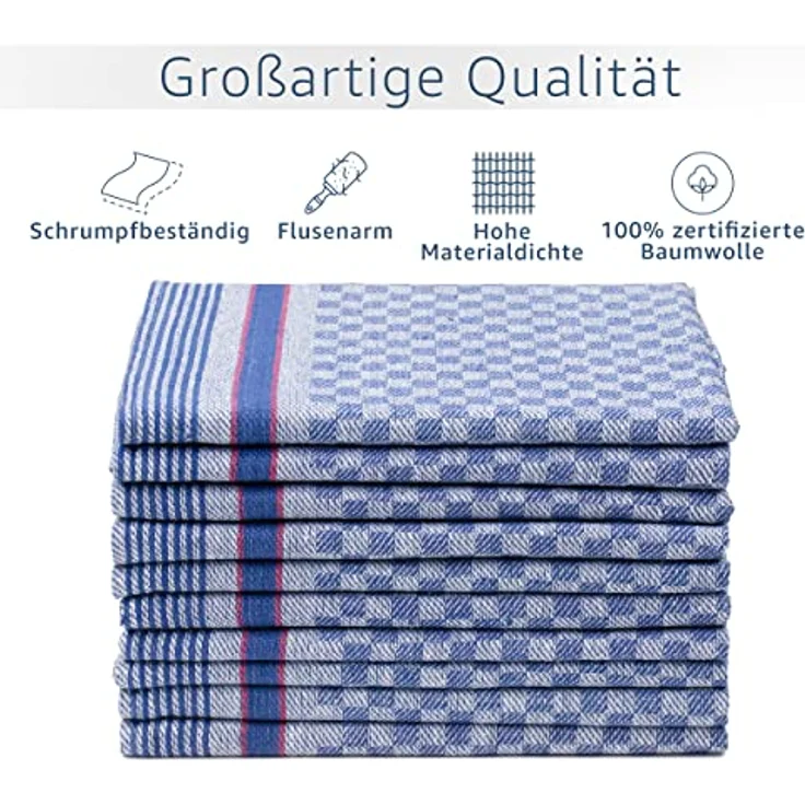 Amago - 10er Pack Allzwecktücher, 100 prozent Baumwolle, 50 x 100 cm - Blau – Bild 5