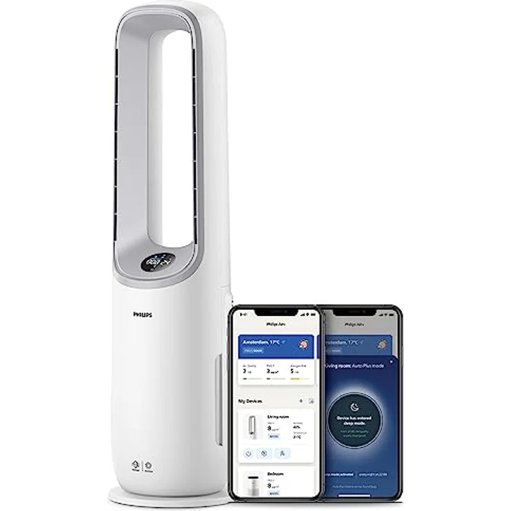 Philips 2-in-1-Luftreiniger und Ventilator. HEPA-Filter. Entfernt Gerüche und 99,97 % der Partikel. Luftqualitätsanzeige, App & Alexa-Steuerung. Air Performer (AMF765/10) – Bild 1