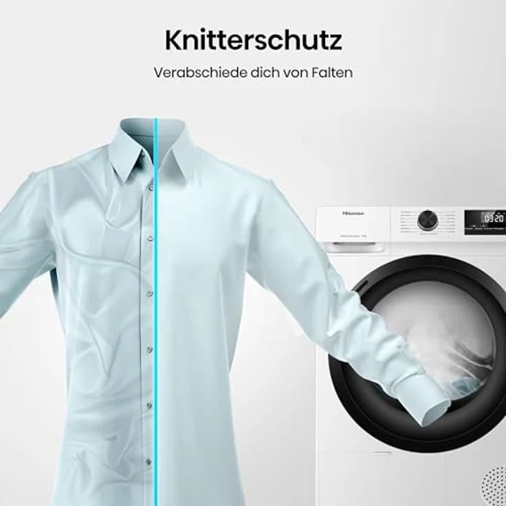 Hisense DHQE800BW2 Kondensationswäschetrockner, 8 kg Fassungsvermögen, Energieeffizienzklasse D, Hygiene- und Fein-Programme, Tür-Anschlag rechts – Bild 11