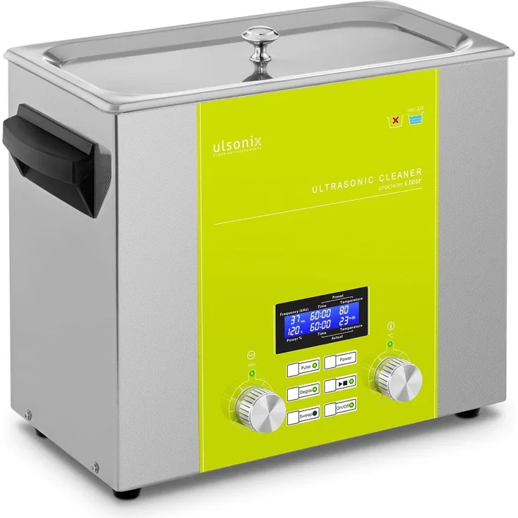 Ulsonix Ultraschallgerät Degas Sweep Pulse Ultraschallreiniger Ultraschallbad 6 L 240 W, Ultraschallreiniger, Grau, Schwarz, Weiss