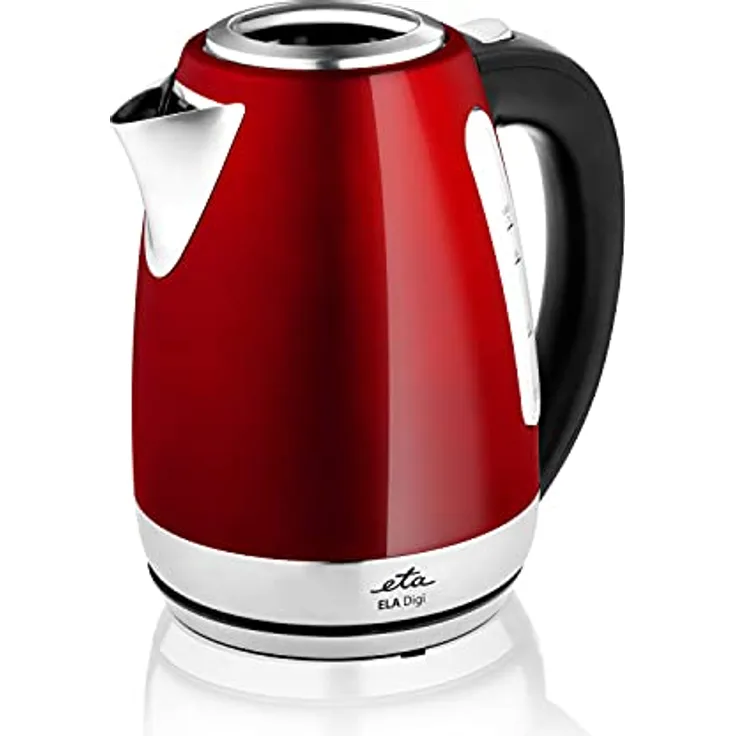 ETA Wasserkocher Edelstahl Ela Digi mit Temperatureinstellung - 1,7L, 2100W, 40-100°C, Rot