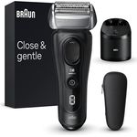 Braun Series 8 Rasierer Herren mit 4+1 Scherkopf, Elektrorasierer, Präzisions-Langhaarschneider, Reinigungsstation, 60 Min Laufzeit, Wet & Dry, Geschenk Mann, Made in Germany 8560cc, schwarz