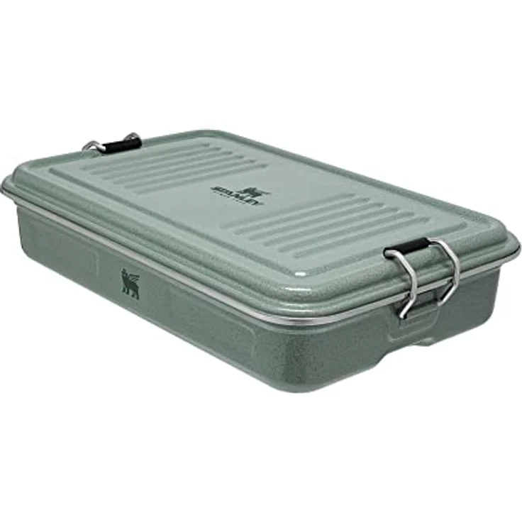 Stanley Classic Useful Box Brotdose aus Edelstahl in der Farbe Hammertone Green 1,2L, Maße: 24,8cm x 16,1cm x 5,5cm, 675400 – Bild 1
