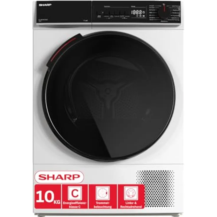 SHARP KD-WNHB0S9GWC-DE Wärmepumpentrockner 10 kg, WiFi Steuerung, Allergy Safe, Inverter Motor, C Energieeffizienz, weiß – Bild 1