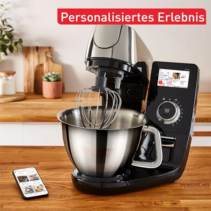 Tefal I-Coach Touch Küchenmaschine, 1200 W, 21 Auto-Programme, inkl. Back-Zubehör und App, Touchscreen, Schwarz/Silber – Bild 5