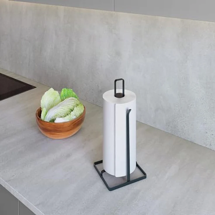 Metaltex Küchenrollenhalter Tokyo LAVA, stabiler Abrollstopper, matte schwarze TouchTherm®-Beschichtung, rostbeständig und stoßfest – Bild 4