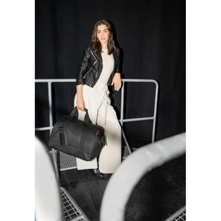 reisenthel allrounder L mesh black, Handtasche mit 30 Litern Volumen, schwarz, mit gepolsterten Tragegriffen und sechs Innenfächern – Bild 7