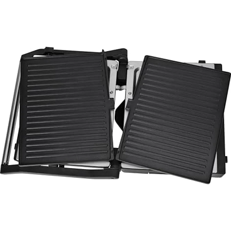 SILVA Schneider grill 200 Kontaktgrill | 1500-1800W | Abnehmbare Grillplatten | Stufenlose Temperatureinstellung | 210°C Max | Herausnehmbare Tropfschale, Tischgrill in Silber – Bild 4