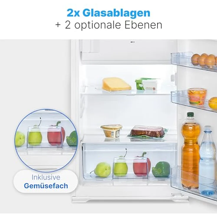 Bomann® KSE 7810 Einbaukühlschrank mit Gefrierfach, 118 Liter, Abtauautomatik, Schlepptürausführung, wechselbarer Türanschlag – Bild 4
