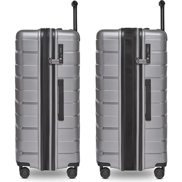 Bergpfeil Großer Hartschalen Check-in Koffer |Trolley erweiterbar 52 x 32 x 75 cm aus hochwertigem Polypropylen-Material | Unisex Koffer nur 4,3 kg | Doppelrollen & TSA-Schloss (Travel) – Bild 2