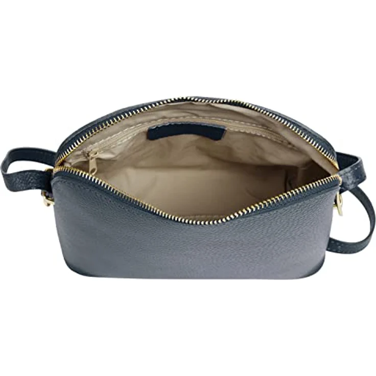 Cluty Umhängetasche, echt Leder, Made in Italy, goldene Details, quadratische Form – Bild 6