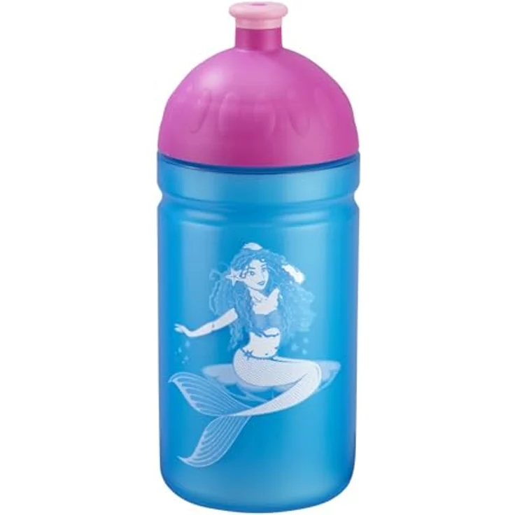 Step by Step Trinkflasche „Mermaid Lola“ auslaufsicher, spülmaschinenfest, BPA-frei, für Schule, Kindergarten, heiße und kohlensäurehaltigen Getränke, 0,5L, blau - pink