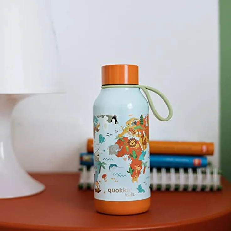 Quokka KIDS SOLID MAP OF LIFE, Thermosflasche 330 ML mit hochwertigem Anti-Leak-Verschluss und doppelwandiger Vakuumisolierung, BPA-frei – Bild 2