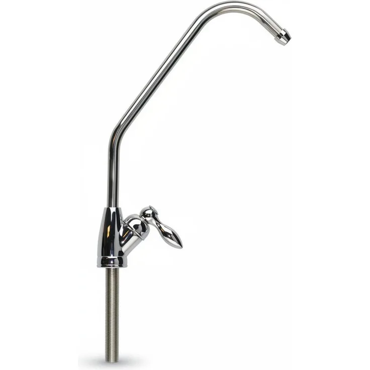 Trinkwasserladen Wasserhahn-Wasserfilter Umkehrosmose Wasserhahn Standard verchromt mit Keramikventil, schwenkbarer Ausschank, Höhe 220 mm, Anschlusszubehör inklusive
