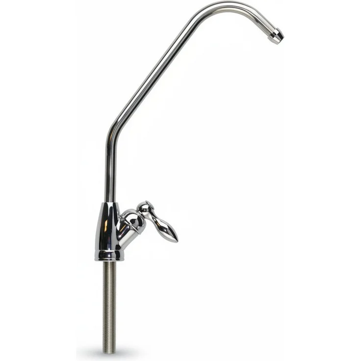 Trinkwasserladen Wasserhahn-Wasserfilter Umkehrosmose Wasserhahn Standard verchromt mit Keramikventil, schwenkbarer Ausschank, Höhe 220 mm, Anschlusszubehör inklusive