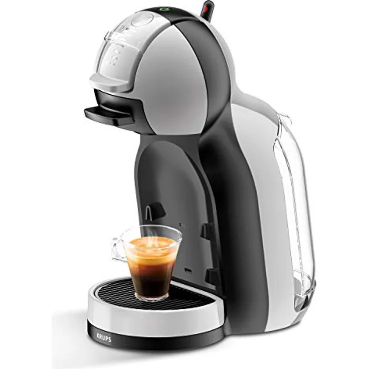 Krups KP123B Dolce Gusto Maschine Mini Me, Kaffeekapselmaschine, über 30 verschiedene Getränke vollautomatisch, Heiß- und Kaltfunktion, 1500 Watt, Artic-Grey/schwarz