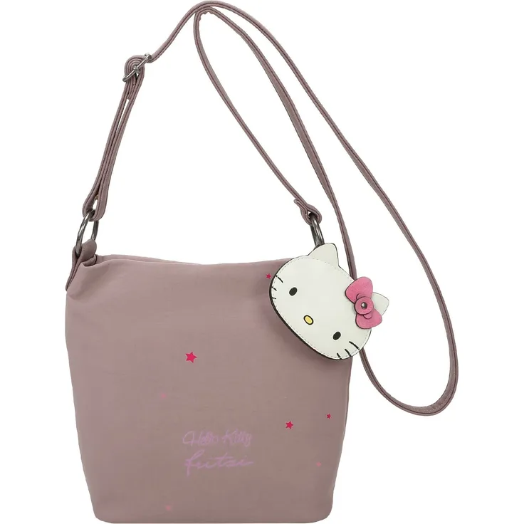Fritzi aus Preußen Umhängetasche Hello Kitty fritzi Cross Sky Stars, Nylon - Süße Umhängetasche mit Hello Kitty Anhänger, verstellbarem Umhänge Riemen