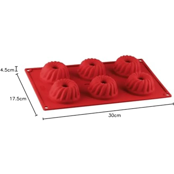 Dr. Oetker Mini Gugelhupfform 6-er Silikon Flexxibel, Gugelhupf Backform, für süße Mini-Gugelhupfe, praktisches Plastik-Silikon, Menge: 1 Stück – Bild 2
