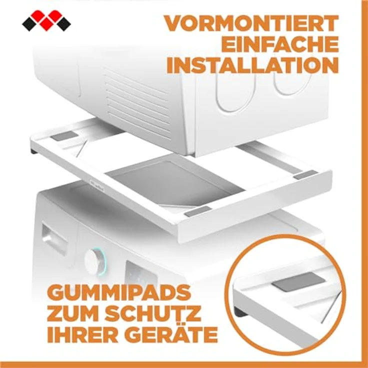 Meliconi Torre Slim L45, Universeller Zwischenbaurahmen für Waschmaschine und Trockner, platzsparendes Design – Bild 4
