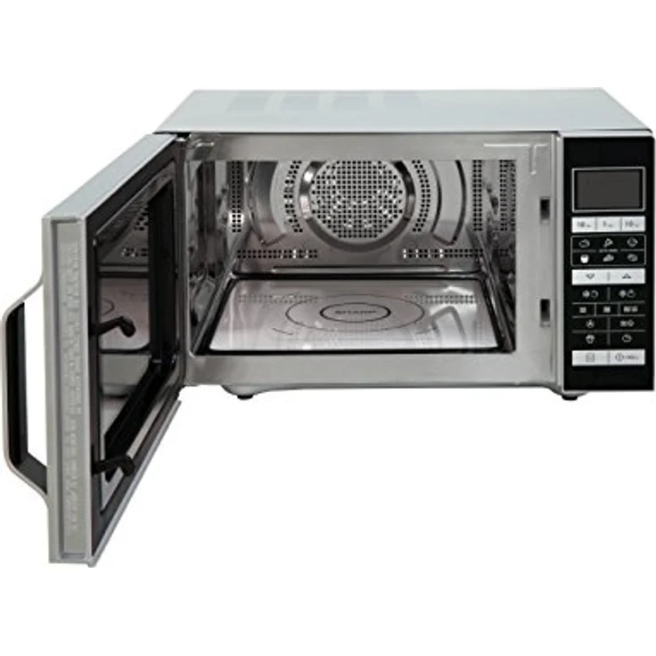 Sharp R-860S 3-in-1 Mikrowelle mit Grill und Heißluft, Standgerät, 25 Liter Garraum, 900 Watt, 49 cm, Programmautomatik, Gewicht und zeitgesteuertes Auftauen, edelstahl – Bild 3