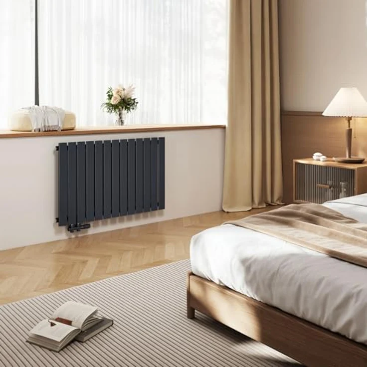 Emke Heizkörper 63x85cm, 1136W Anthrazit, Doppellagig, horizontal, ideal für Bäder und Küchen – Bild 6