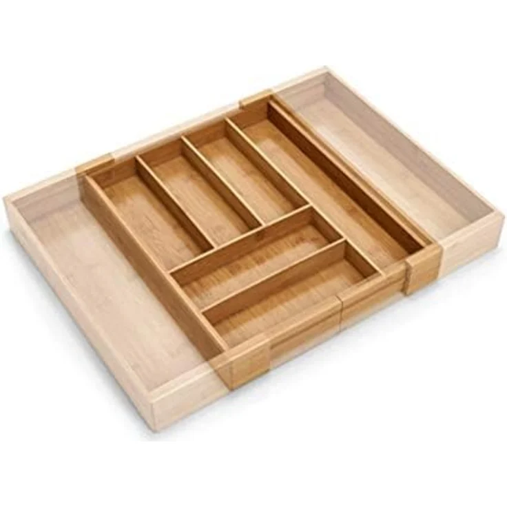 Zeller Present Besteckkasten, ausziehbar, Gummibaumholz, 5-7 Fächer, Melamin beschichtet – Bild 4