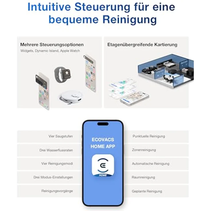 Ecovacs Deebot T30c White Gen 2 EU, Staubsauger Roboter mit 25.000 Pascal Saugkraft, Laser-Navigation und Nasswischfunktion, Weiss – Bild 7