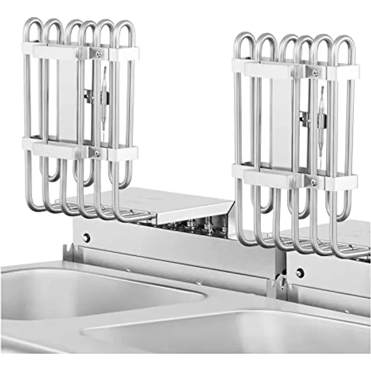 Royal Catering Fritteuse 26 L Doppel Fritöse mit Ablasshahn Kaltzone 400V, 10000 W, Edelstahl – Bild 3